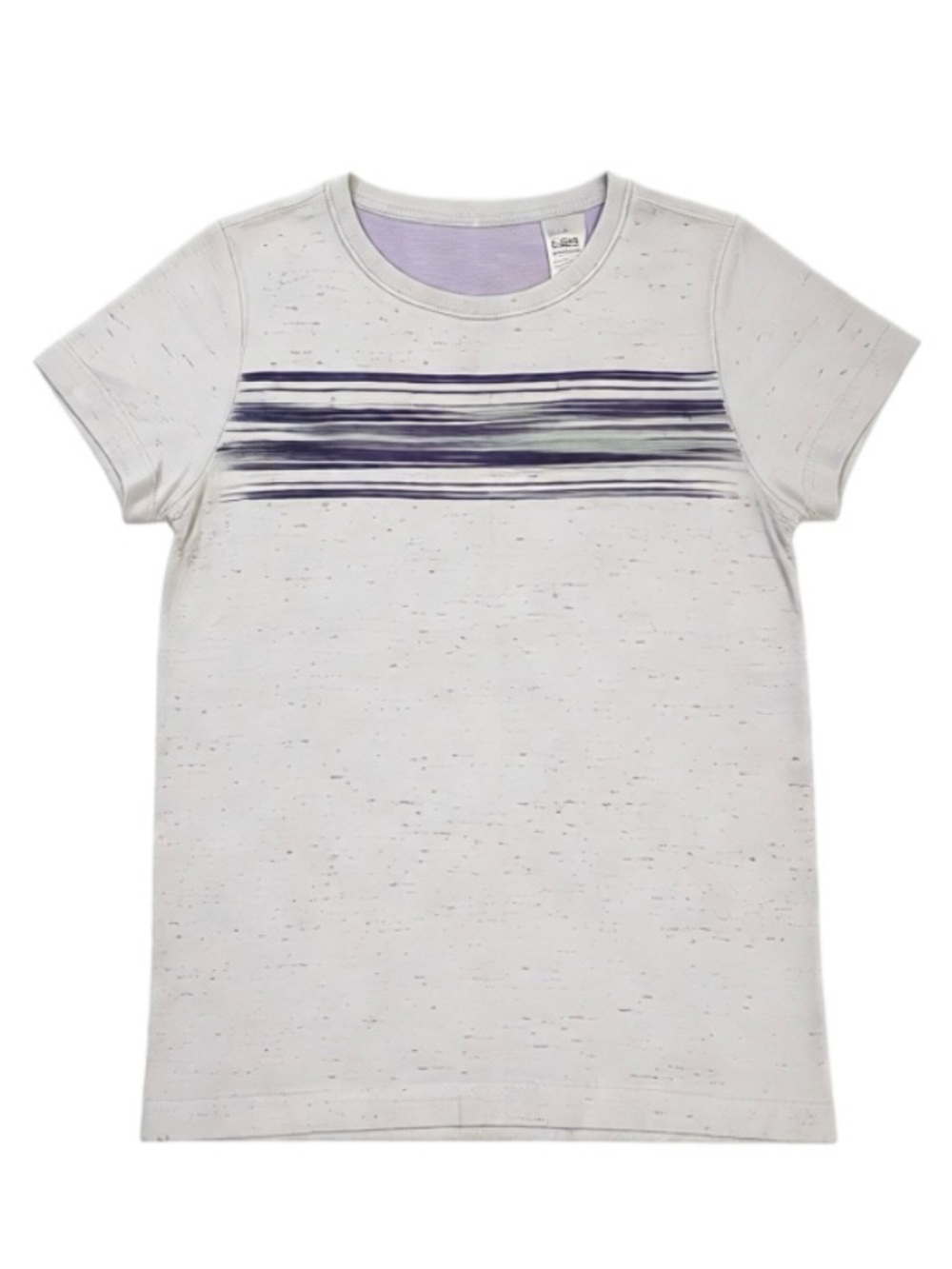 ivivva by lululemon Striped Lavender Short Sleeve Athletic Top Girls Size 8